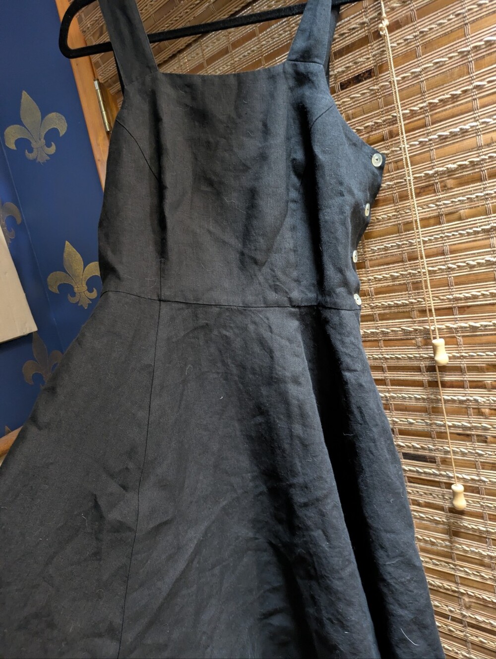 Pinafore Dress, Sleeveless - Pansy Black - S - Picture 3 of 6